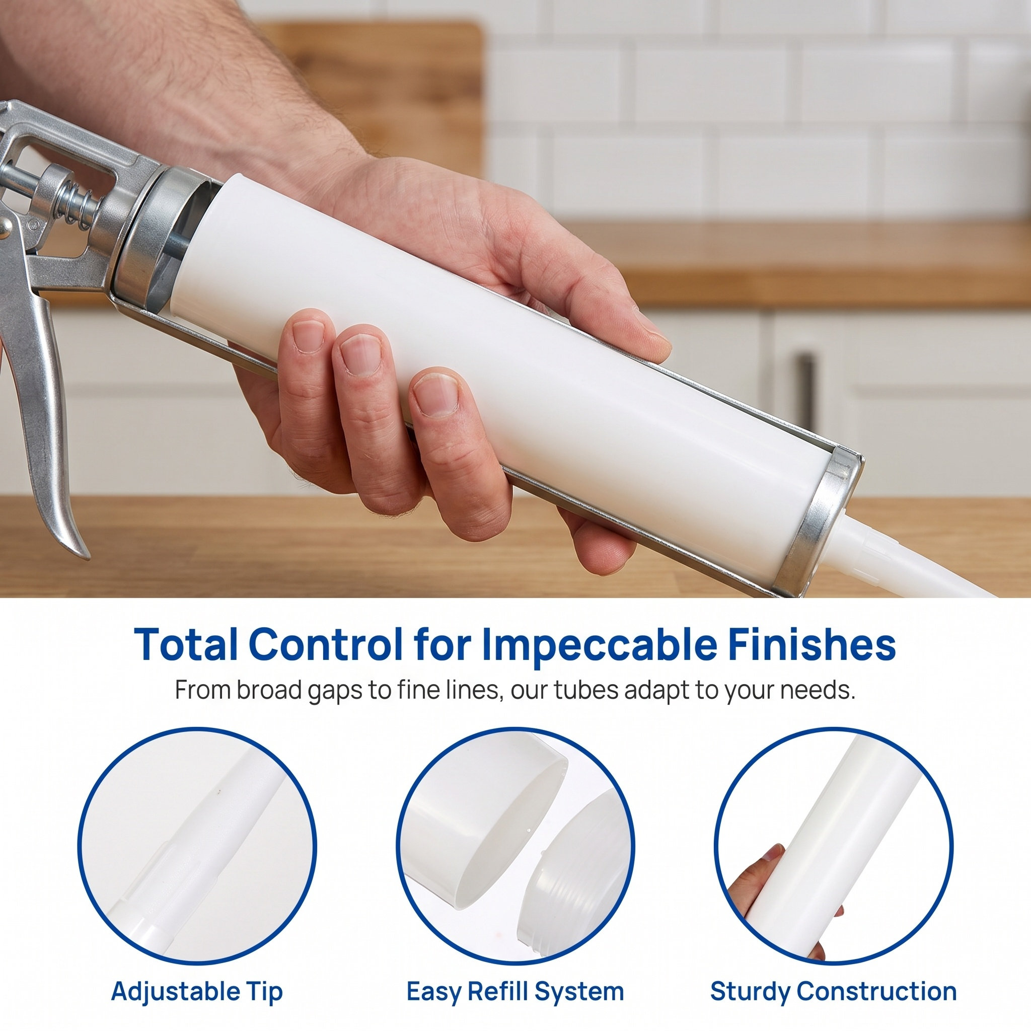 Home Improvement In - หลอดยาแนวเปล่าแบบเติมได้ 5 ชิ้น ขนาด 33x4.6 ซม.