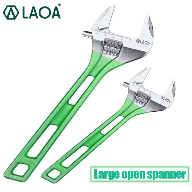 Pipe Wrench Adjustable - LAOA สั้นประแจปรับน้ําหนักเบาขนาดใหญ่เปิด Spanner 6 