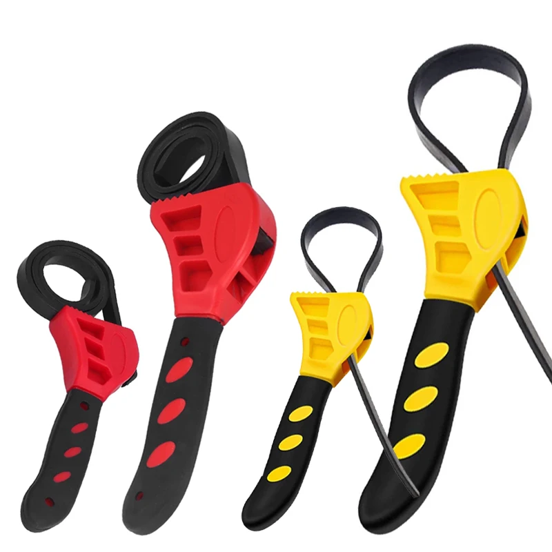Pipe Wrench Adjustable - ประแจถอดไส้กรองน้ำมัน 6/8 นิ้ว พร้อมสายรัดปรับได้ สำหรับถอดไส้กรองน้ำมันและท่อน้ำ อเนกประสงค์