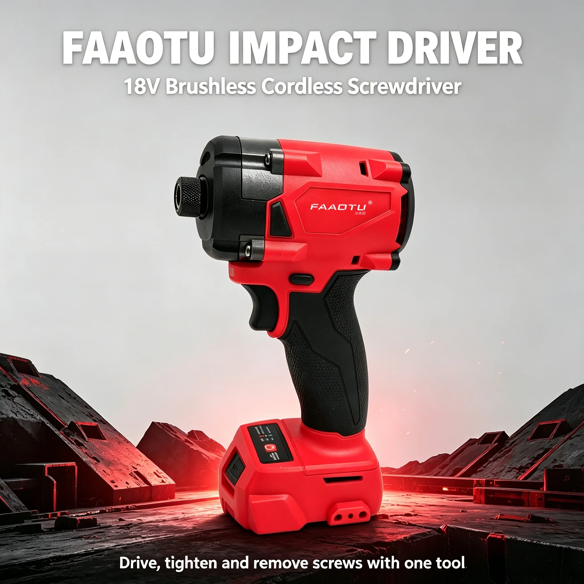 Home Improvement In - ไขควงไฟฟ้าไร้สาย FAAOTU 18V, ไขควงชาร์จไฟได้ทรงพลังสำหรับงาน DIY และการปรับปรุงบ้าน