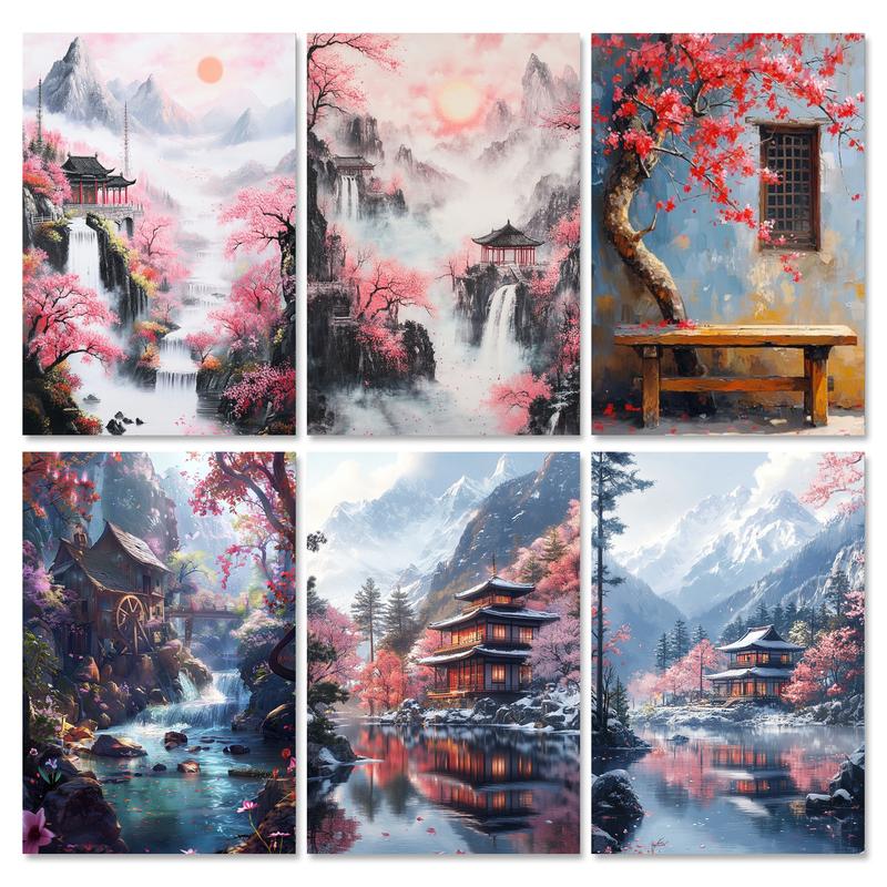 Home Improvement Diy - ชุดภาพวาดระบายสีตามตัวเลข RUOPOTY สำหรับผู้ใหญ่ ภาพวิวทิวทัศน์ ระบายสีอะคริลิค สำหรับตกแต่งบ้าน