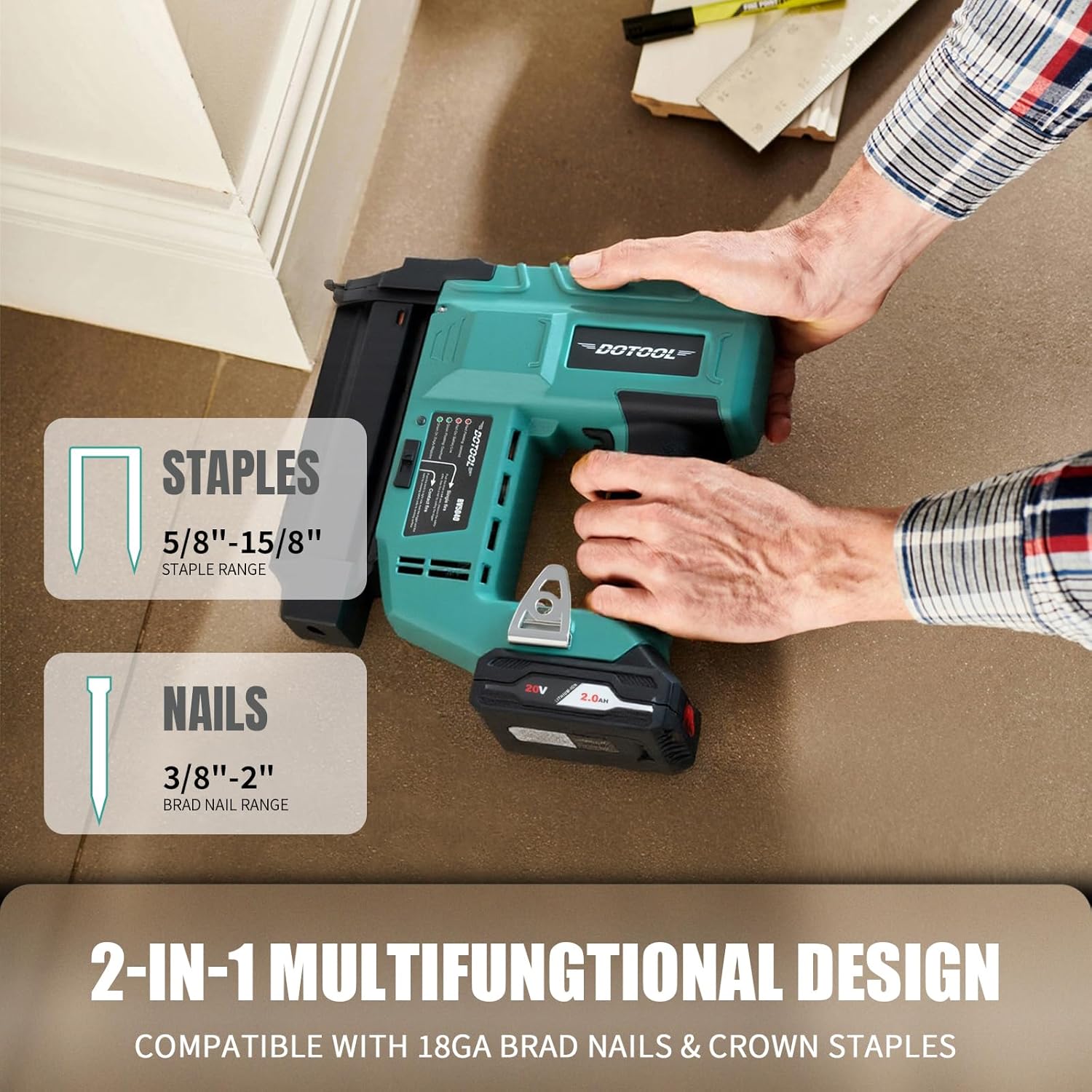 ปืนยิงตะปูไร้สายแบบใช้แบตเตอรี - Home Improvement Brad บทวิจารณ์และราคา